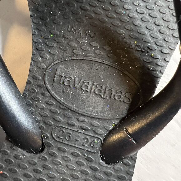 Havaianas Kids Slim Glitter Flip Flops Size 9 New - Picture 4 of 4